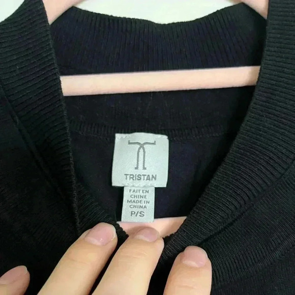 Tristan Black Button-Side Layered Sweater Top - Picture 4 of 5